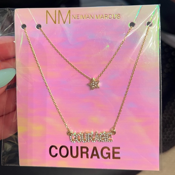 Neiman Marcus Jewelry - Neiman Marcus COURAGE crystal gold necklace, NWT, never worn, adjustable